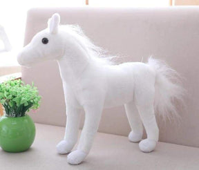 Plush Toy Doll Black Horse White Horse