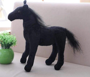 Plush Toy Doll Black Horse White Horse