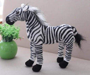 Plush Toy Doll Black Horse White Horse