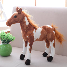 Simulation Horse Doll White Horse Dark Horse Zebra Plush Toy